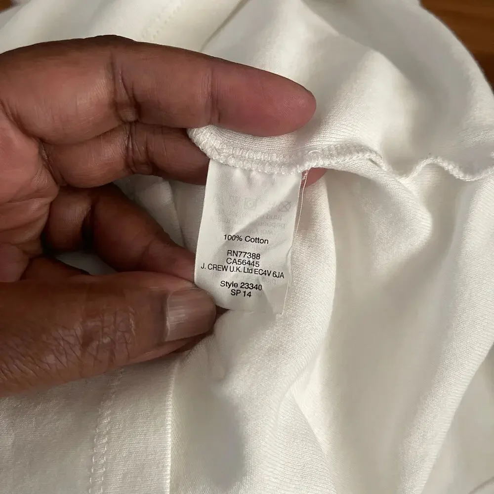J.Crew Perfect Fit Short Sleeve Tee White Womens XS Archival Sp14 Minimalist